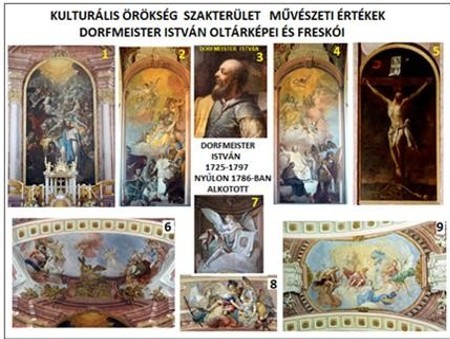 6. tabló – Kulturális örökség szakterület - Művészeti értékek - Dorfmeister István oltárképei és freskói