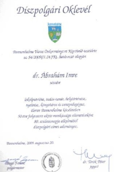 Pannonhalma díszpolgári címe