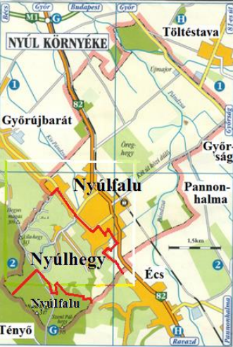 Nyúlfalu és Nyúlhegy térképi elhelyezkedése a 20. századi történeti összefüggésben